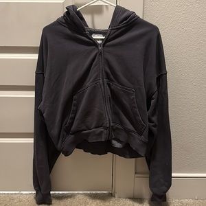 TNA Cozy Fleece Zip Hoodie Jacket Gray